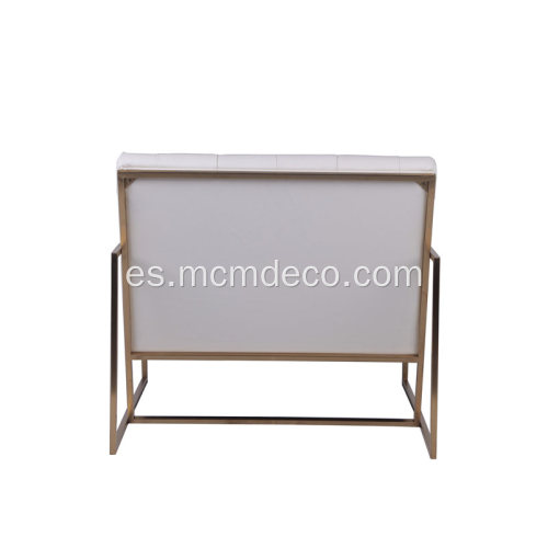 Silla de salón interior moderna con marco chapado en oro